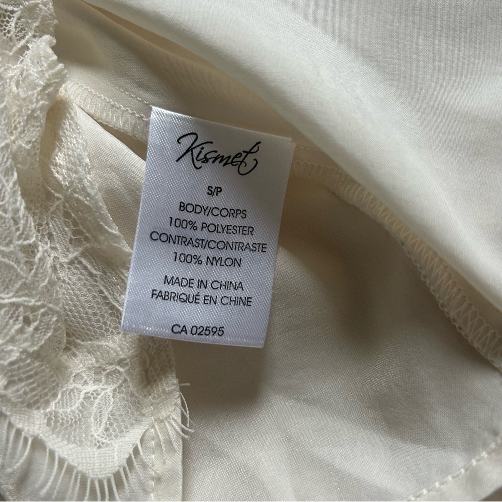Kismet Small Elegant Cream Lace Trim Cami Top - Picture 6 of 6